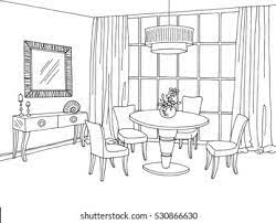 Maybe you would like to learn more about one of these? Dining Room Graphic Black White Sketch Stock Vector Royalty Free 530866630