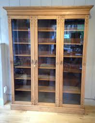 Antique Light Oak Bookcase Storage Cupboard Bookcases Shelves
