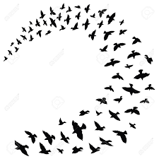 Vector set of flock of swallows sign tattoo spring bird. Flock Of Birds Flying Royalty Free Cliparts Vectors And Stock Illustration Image 88373259