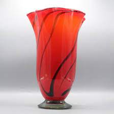 Thanks to the shades of colors used in the processing, these modern vases can brighten up the rooms. Lot Art Mid Century Modern Red Glass Vase With Black Swirls