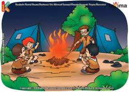 Menghitung jumlah gambar anak yang mengelilingi api unggun. Ilustrasi Rahasia Keajaiban Api Apa Manfaat Api Unggun Bagi Anak Pramuka Ebook Anak