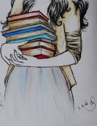 The Beauty Of Life Books Reading Art Sketch Pencil Colour Book Drawing Girl Reading Book Worms