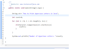 So, internally, you loop through 65 to 90 to print the english alphabets. How To Find Uppercase Letters In A String In Java Instanceofjava