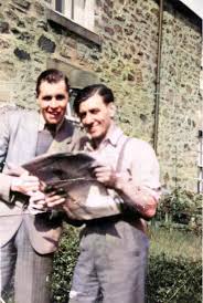 Fifties Photograph outside 15 High Row, Stargate in the Front Garden,  picking the Gee- Gees, Jimmy Atkinson and Charlie Page