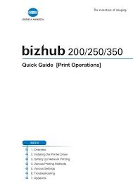 Minolta bizhub 350 windows 10 driver download. Quick Guide Print Operations