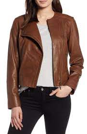 Halogen Collarless Leather Jacket Regular Petite Nordstrom Collarless Leather Jacket Leather Jacket Leather Jacket Outfits