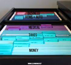 Load them into a plastic bag with the extra plastic tabs and store them in the back of your filing cabinets or bottom of your filing boxes! 8 Filling System Ideas Paper Organization Filing System Organizing Paperwork