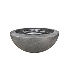 Made of reinforced concrete in a natural cement finish, it has a pocked surface and eased edges. Belvedere 29 In X 12 In Round Concrete Natural Gas Fire Pit In Pewter With 54 Lbs Bag Of 0 75 In Black Lava Rocks Ms7ng The Home Depot