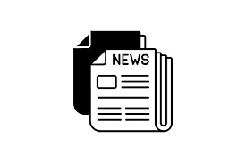 Newspaper Black Linear Icon Icon Postal Service Logo Newspaper