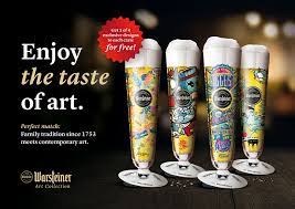 Beer glasses can also be enhanced with artwork and detailing on the side, and represent activities that go well with beer consumption, such as sports, hunting, and outdoor entertaining. Warsteiner Art Collection 2017 Warsteiner Internationalwarsteiner International