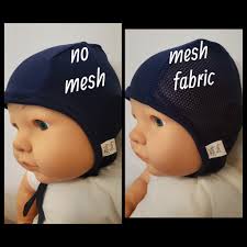 Navy Blue Baby Pilot Hat, Giddy Baby Hat, Hat With Ties or Snaps, Hearing  Aid Hat, Size NB-36 Mo-brushed Poly Spandex Fabric-mesh Pilot Hat