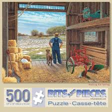 Bits And Pieces Jigsaw Puzzles 500 Pieces Bits And Pieces 500 Piece Jigsaw Puzzle For Adults Waiting For Spring 500 Pc Farmer In The Barn Jigsaw By Jigsaw Puzzles 500 Piece Jigsaw Puzzles Jigsaw