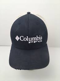 Distressed Columbia Pfg Mesh Hat Cap Flex Fit Blue White Fishing Size L Xl Columbia Hat Mesh Hat Hats Lids Hat