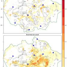 All forest covers are represented in green colour. The map in the left...