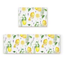 There are 394 lemon kitchen mat for sale on etsy, and they cost $28.30 on average. Kitchen Mat Set 2 Pcs Non Slip Runner Rugs Doormat Watercolor Yellow Lemon And Green Leaf Runner Rug Set Kitchen Carpet Kitchen Rug Set Floor Mat 15 7 X 23 6 15 7 X 47 2