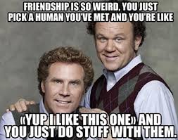 Friend Meme From Step Brothers With Will Farrell Friendship Is So Weird You Just Pick A Human You Ve M Friendship Humor Friendship Memes Funny Friend Memes
