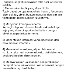 Melakukan observasi langsung di lokasi. Menyusun Kalimat Mengonstruksi Teks Laporan Hasil Observasi Brainly Co Id