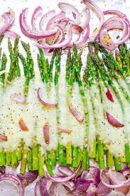 Roasted Cheesy Asparagus Oven Baked Averie Cooks Recipe Roasted Asparagus Asparagus Recipes Baked Asparagus Recipe