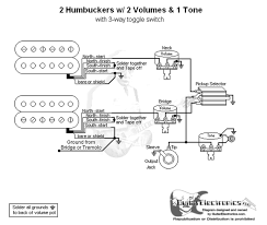 Wiring diagrams for stratocaster, telecaster, gibson, jazz bass and more. 2 Humbuckers 3 Way Toggle Switch 2 Volumes 1 Tone