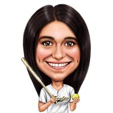 Softball cartoon caricatures for gifts