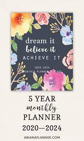 2020 2024 Five Year Planner 60 Months Calendar 5 Year Appointment Calendars Business Planners Agenda Schedule Yearly Planner Schedule Organization Planner