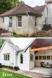 Home Remodel By Home Innovations Midtown Tulsa Exterior Patio Featuring Boxcar Siding Ceiling Cedar New Home Construction House Exterior Home Construction