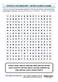 Word search puzzles online for adults. Physics Vocabulary Word Search Puzzle In English