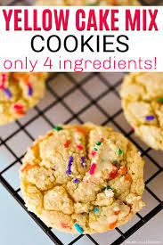 Blend cake mix, oil, water and eggs. Yellow Cake Mix Cookies Only 4 Ingredients For Amazing Cookies