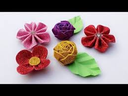 Fomic Sheet Flowers Origami Flowers Fomic Sheet Craft Ideas Youtube Origami Flowers Crafts Origami