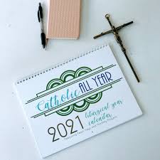 Catholic All Year 2021 Liturgical Calendar With Prayer Art Digital Download Catholic All Year