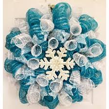 Beautiful premium blue sheer ribbons with glitter. The Holiday Aisle Snowflake Bling Holiday Handmade 24 Deco Mesh Wreath Wayfair