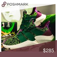 Each pair of sneakers is completely different and is designed using a different adidas sneaker model: Dragon Ball Z X Adidas Prophere Cell Shock Green Adidas Dragon Adidas Dragon Ball