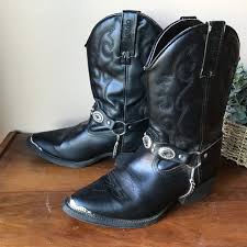 black laredo boots vegan cowboy boots womens western boots size 4