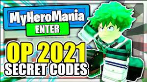 How to redeem the march 2021 codes. Roblox My Hero Mania Codes 2021 May Naguide