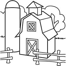 Barn and stack of rice straw coloring page. Barns Coloring Pages Learny Kids