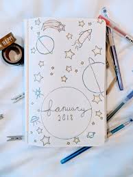January Bullet Journal Cover Stars And Planets January Bullet Journal Bullet Journal Ideas Pages Bullet Journal Month