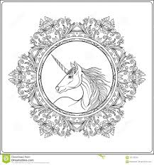 Unicorno Nel Telaio Floreale Decorativo Dannata Della Mandala