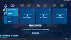 Squad with respawn by bio in fortnite creative. Lobby Squads Llama Crab Bear Dragon Fortnitebr