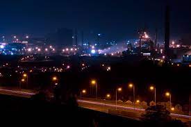Port Talbot Steel Works At Night Beautiful Forest Mountain Bike Trails Trip