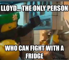 While Protecting A Baby Lego Ninjago Movie Ninjago Memes Lego Ninjago Lloyd