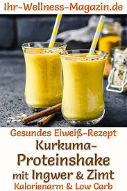 Proteinshake Mit Kurkuma Ingwer Und Zimt Eiweissshake Rezept Zum Abnehmen Eiweissshake Rezept Eiweissshake Kurkuma