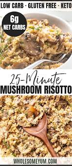 Creamy Keto Mushroom Cauliflower Risotto Recipe See How To Make Cauliflower Mushroom Risotto Risotto Recipes Cauliflower Risotto Recipes Cauliflower Risotto