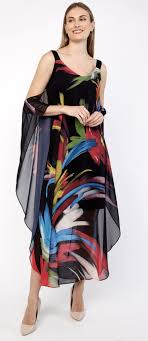 Frank Lyman Montreal 236660U Black/Multi Printed Maxi Dress