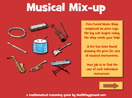 Musical Mix Up Solve The Mystery Of The Missing Prices Look Carefully For Clues Musicals Division Games Mixed Up