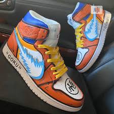 Dragon ball goku ultra instinct whis symbol basketball shoes. Nike Air Jordan 1 Dragon Ball Goku In Yaba Shoes Crystalkel Accessories Jiji Ng