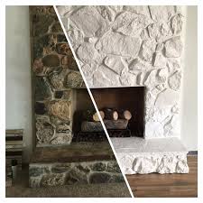 Rock wool is what makes your fire look like real coals are burning…so don't skimp on the rock wool. On The Up N Up With Our Fixer Upper Stone Fireplace Makeover Painted Stone Fireplace Stone Fireplace Decor
