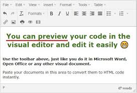 A file will be automatically rendered for you to view and edit. Htmled It Word And Text To Html Editor And Converter Online