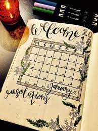 January 2018 Bullet Journal Calendar January Bullet Journal Bullet Journal Bullet Journal Banner