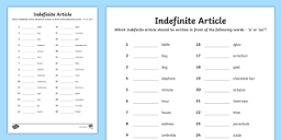 What is an Indefinite Article? - Answered - Twinkl Teaching Wiki