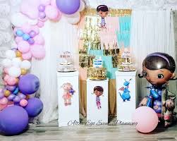 Take A Look At This Cute Doc Mcstuffins 1st Birthday Party The Birthday Party Deco 1st Birthday Party For Girls Doc Mcstuffins Birthday Party Birthday Parties